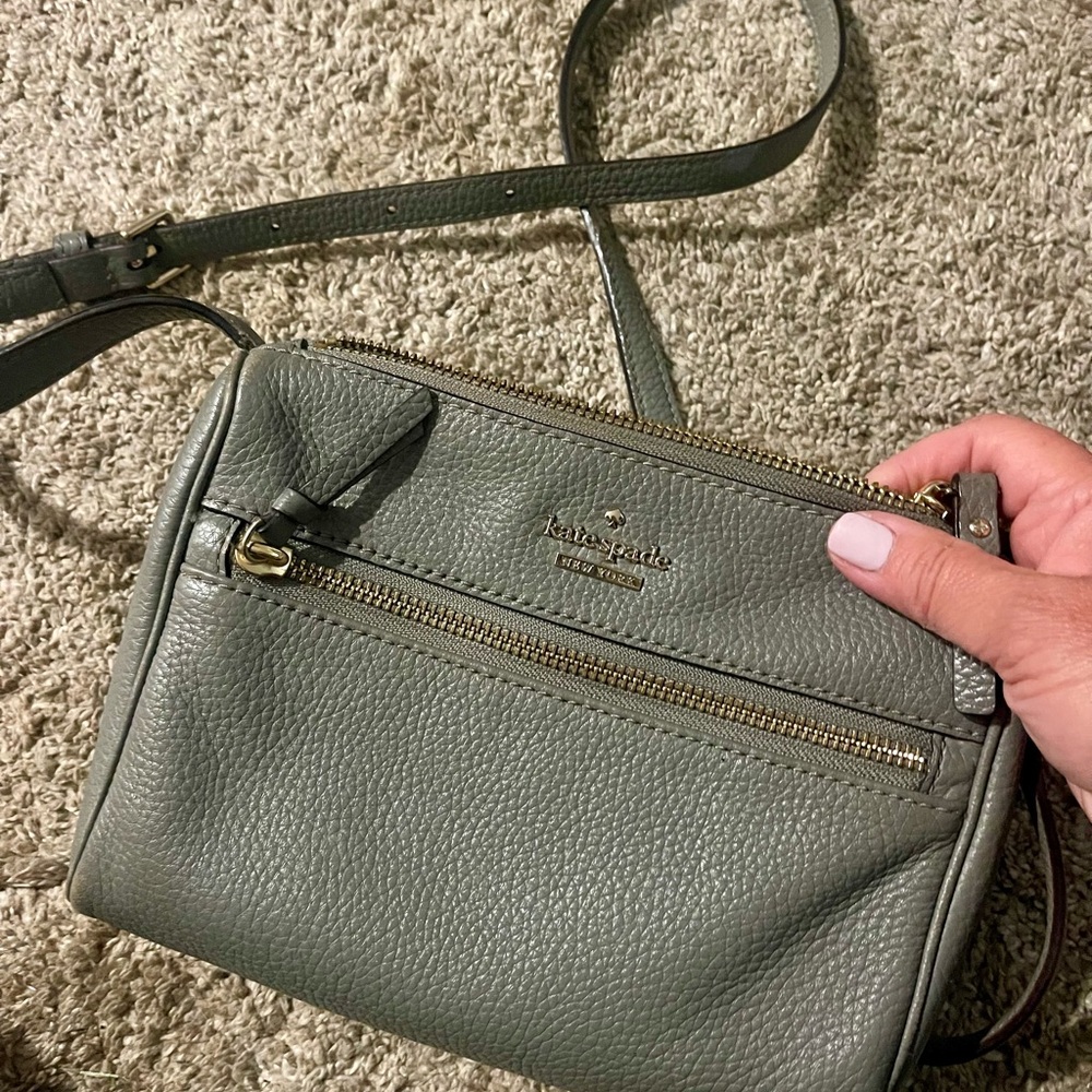 Kate Spade Gray Leather Crossbody Bag